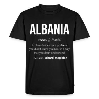 Albanie - T-shirt Premium bio Homme - noir - Devant - Nico (187cm)