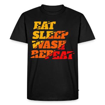 eat sleep wash repeat auto detailer - T-shirt Premium bio Homme - noir - Devant - Nico (187cm)