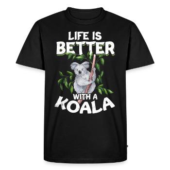 Koala cadeau fatigué Paresseux marsupial mignon animal - T-shirt Premium bio Homme - noir - Devant - Nico (187cm)