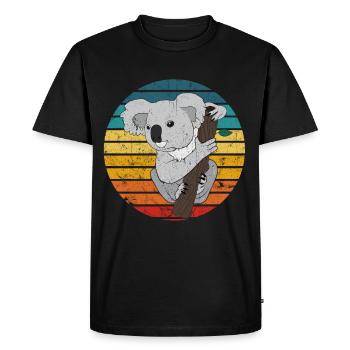 Koala ours Tshirt dormir Fatigué marsupial Zoo Doux - T-shirt Premium bio Homme - noir - Devant - Nico (187cm)