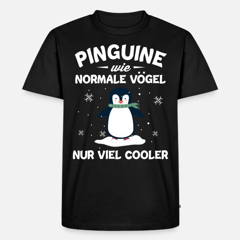 Pinguin - Männer Premium Bio T-Shirt - Schwarz