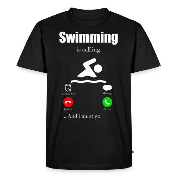 Swimming Diving Swimming Pool Pool Water Sea - Men's Premium Organic T-Shirt - black - Front - Nico (187cm)