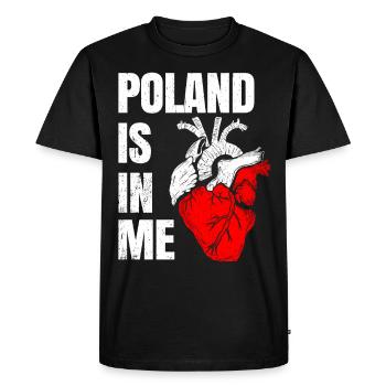 Pologne - T-shirt Premium bio Homme - noir - Devant - Nico (187cm)