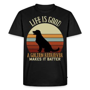 Golden retriever Makes it Batter Goldi - T-shirt Premium bio Homme - noir - Devant - Nico (187cm)