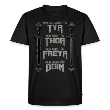 Mon épée pour Tyr Ma vie pour Odin Viking - T-shirt Premium bio Homme - noir - Devant - Nico (187cm)