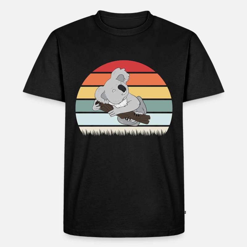 Koala - Männer Premium Bio T-Shirt - Schwarz