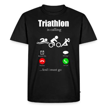 triathlon - Men's Premium Organic T-Shirt - black - Front - Nico (187cm)
