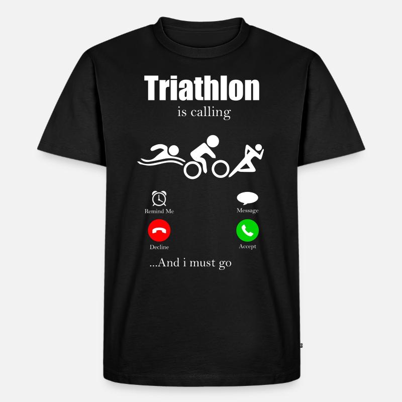 Triathlon - Männer Premium Bio T-Shirt - Schwarz