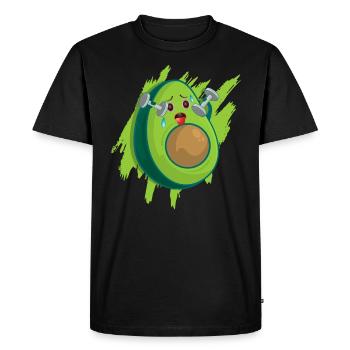 Avocat Tshirt Vegan Avokado Diète Enceinte Keto - T-shirt Premium bio Homme - noir - Devant - Nico (187cm)