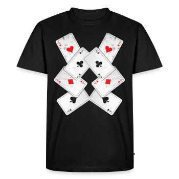 Poker Blackjack Cartes Royal Flush Gambling Casino - T-shirt Premium bio Homme - noir - Devant - Nico (187cm)