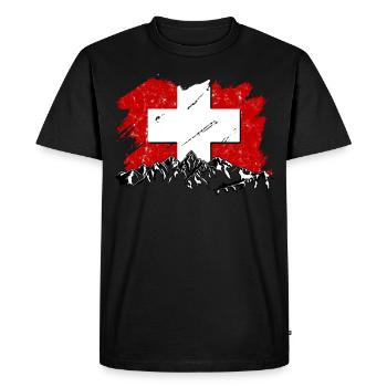 Suisse - T-shirt Premium bio Homme - noir - Devant - Nico (187cm)