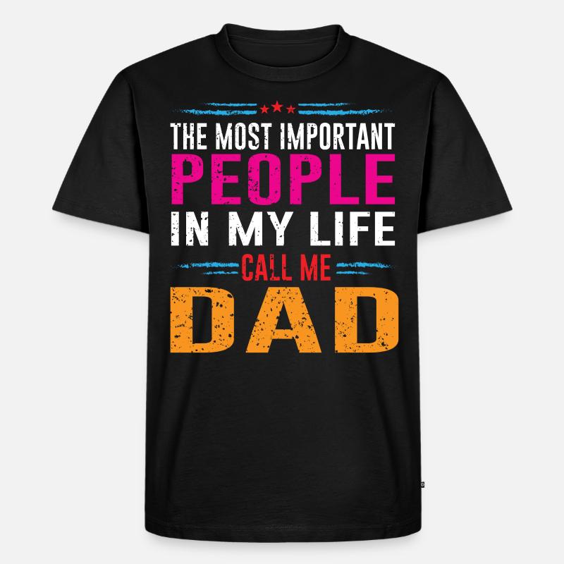Bester Dad I Bester Papa - Männer Premium Bio T-Shirt - Schwarz