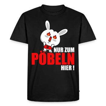 Je suis juste ici pour me moquer - T-shirt Premium bio Homme - noir - Devant - Nico (187cm)