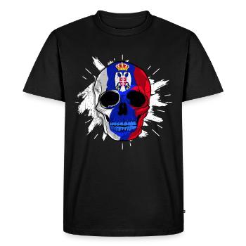 Serbie Tshirt Yougoslavie Belgrade Tito cadeau - T-shirt Premium bio Homme - noir - Devant - Nico (187cm)