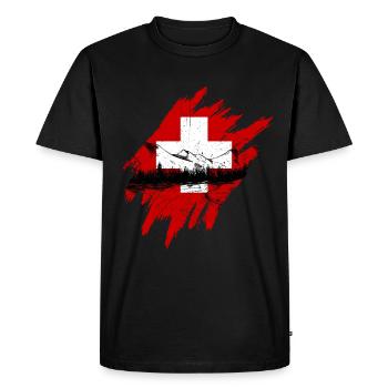 Suisse - T-shirt Premium bio Homme - noir - Devant - Nico (187cm)