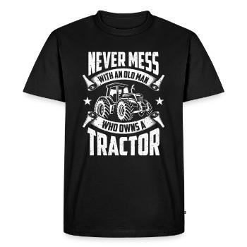 Tractor Trecker Farmer Gift Trekker Farmer - Men's Premium Organic T-Shirt - black - Front - Nico (187cm)