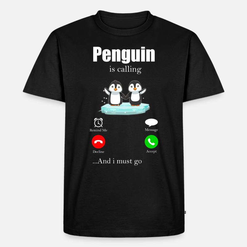 Pinguin - Männer Premium Bio T-Shirt - Schwarz