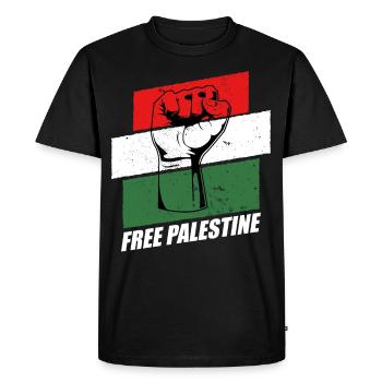 Free Palestine - T-shirt Premium bio Homme - noir - Devant - Nico (187cm)