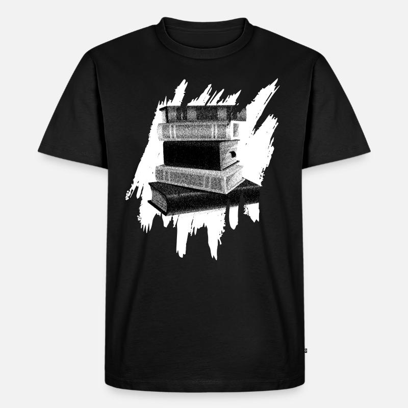 Buch - Männer Premium Bio T-Shirt - Schwarz