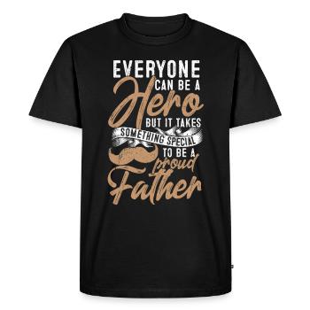 Fête des pères - T-shirt Premium bio Homme - noir - Devant - Nico (187cm)