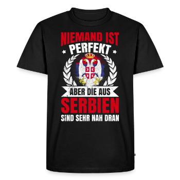 Serbie - T-shirt Premium bio Homme - noir - Devant - Nico (187cm)