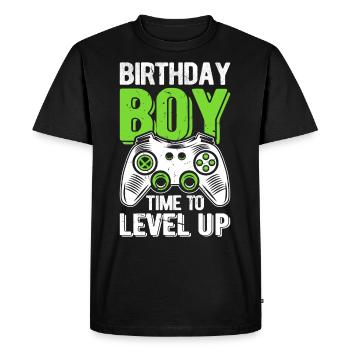 Birthday Boy Time to Level Up - T-shirt Premium bio Homme - noir - Devant - Nico (187cm)
