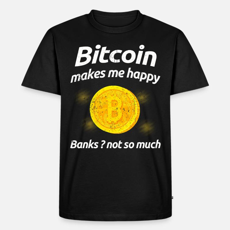 Bitcoin - Männer Premium Bio T-Shirt - Schwarz