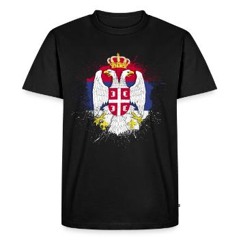 Serbie Tshirt don Yougoslavie Zagreb Tito - T-shirt Premium bio Homme - noir - Devant - Nico (187cm)