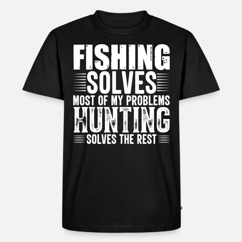 Fischen Jagd - Männer Premium Bio T-Shirt - Schwarz