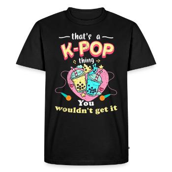 K-Pop Tshirt cadeau Bubble Tea - T-shirt Premium bio Homme - noir - Devant - Nico (187cm)