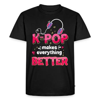 K-Pop - T-shirt Premium bio Homme - noir - Devant - Nico (187cm)