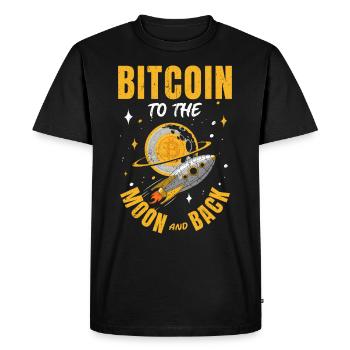 Bitcoin Tshirt Bourse Argent Crypto Blockchain Hodl - T-shirt Premium bio Homme - noir - Devant - Nico (187cm)