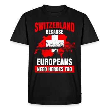 Suisse - T-shirt Premium bio Homme - noir - Devant - Nico (187cm)