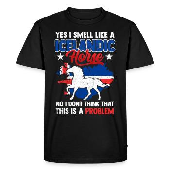 Island pferdr geschenk Cheval Pony Tölt Iceland Horse - T-shirt Premium bio Homme - noir - Devant - Nico (187cm)