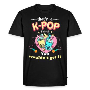 K-pop - Men's Premium Organic T-Shirt - black - Front - Nico (187cm)
