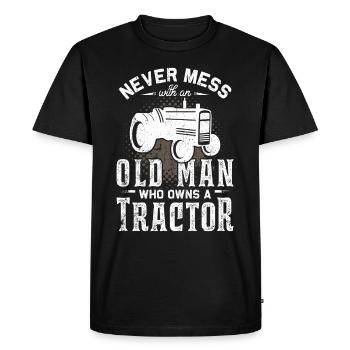 Tracteur - T-shirt Premium bio Homme - noir - Devant - Nico (187cm)