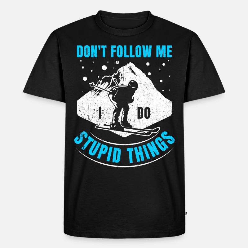 Ski - Männer Premium Bio T-Shirt - Schwarz