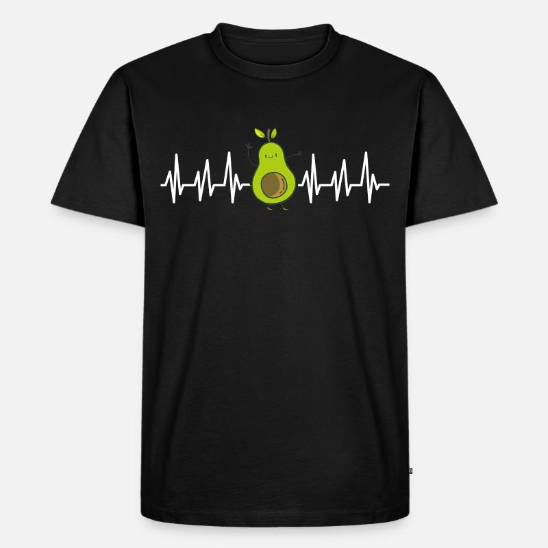 Avocado - Männer Premium Bio T-Shirt - Schwarz