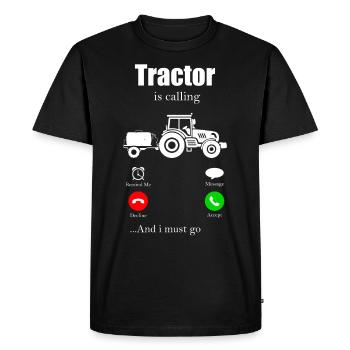 Tracteur - T-shirt Premium bio Homme - noir - Devant - Nico (187cm)