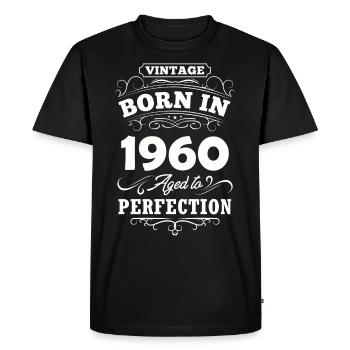 1960 Born vintage - Men's Premium Organic T-Shirt - black - Front - Nico (187cm)