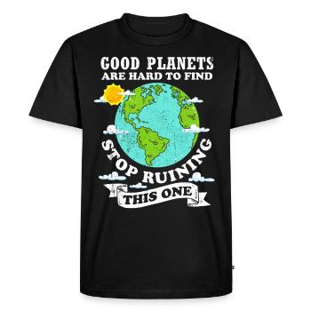 Protection du climat Changement climatique Crise climatique Écologie - T-shirt Premium bio Homme - noir - Devant - Nico (187cm)