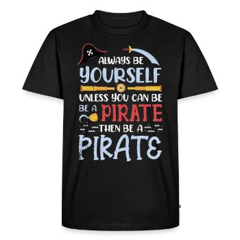 Pirat - T-shirt Premium bio Homme - noir - Devant - Nico (187cm)