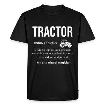 Tracteur cadeau agriculture champ travail des champs - T-shirt Premium bio Homme - noir - Devant - Nico (187cm)