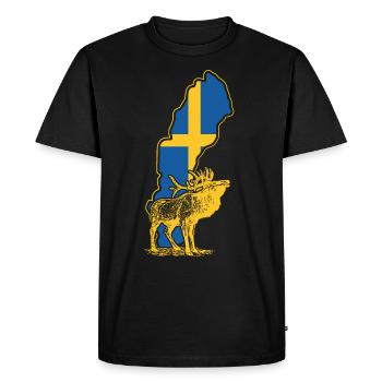Suède Tshirt Elch - T-shirt Premium bio Homme - noir - Devant - Nico (187cm)