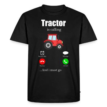 Tracteur - T-shirt Premium bio Homme - noir - Devant - Nico (187cm)