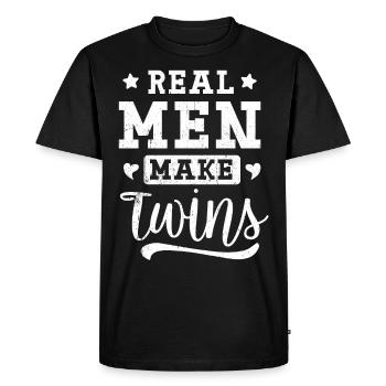 twins - Men's Premium Organic T-Shirt - black - Front - Nico (187cm)
