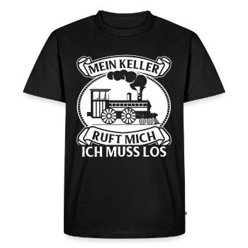 Modelleisenbahn Lokführer Bahnhof Modellbau S-Bahn - Men's Premium Organic T-Shirt - black - Front - Nico (187cm)