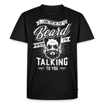 Beard - Men's Premium Organic T-Shirt - black - Front - Nico (187cm)