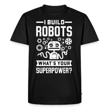 Robot robotique robot cadeau machine ingénieur Cyborg - T-shirt Premium bio Homme - noir - Devant - Nico (187cm)