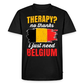 Belgique - T-shirt Premium bio Homme - noir - Devant - Nico (187cm)